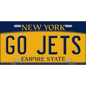 NFL GO Jets License Plate Super Bowl Metal New York Retro Auto Sign NY New